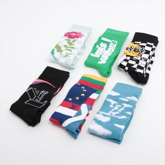 Louis Vuitton Virgil Abloh IV Archives Socks 6 Piece Set *COLLECTORS* - Picture 1 of 4
